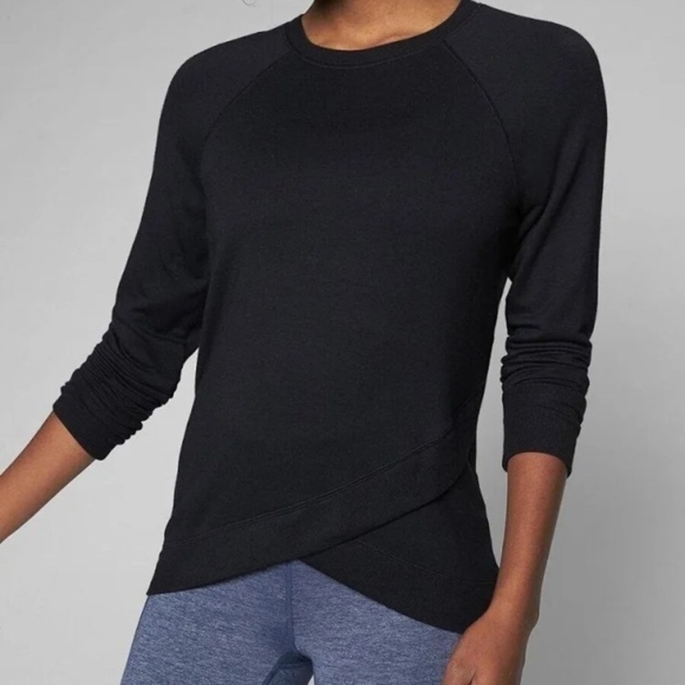 Athleta Black criss cross Sweater XS